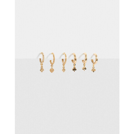 Set De Argollas Con Multidijes Dorado