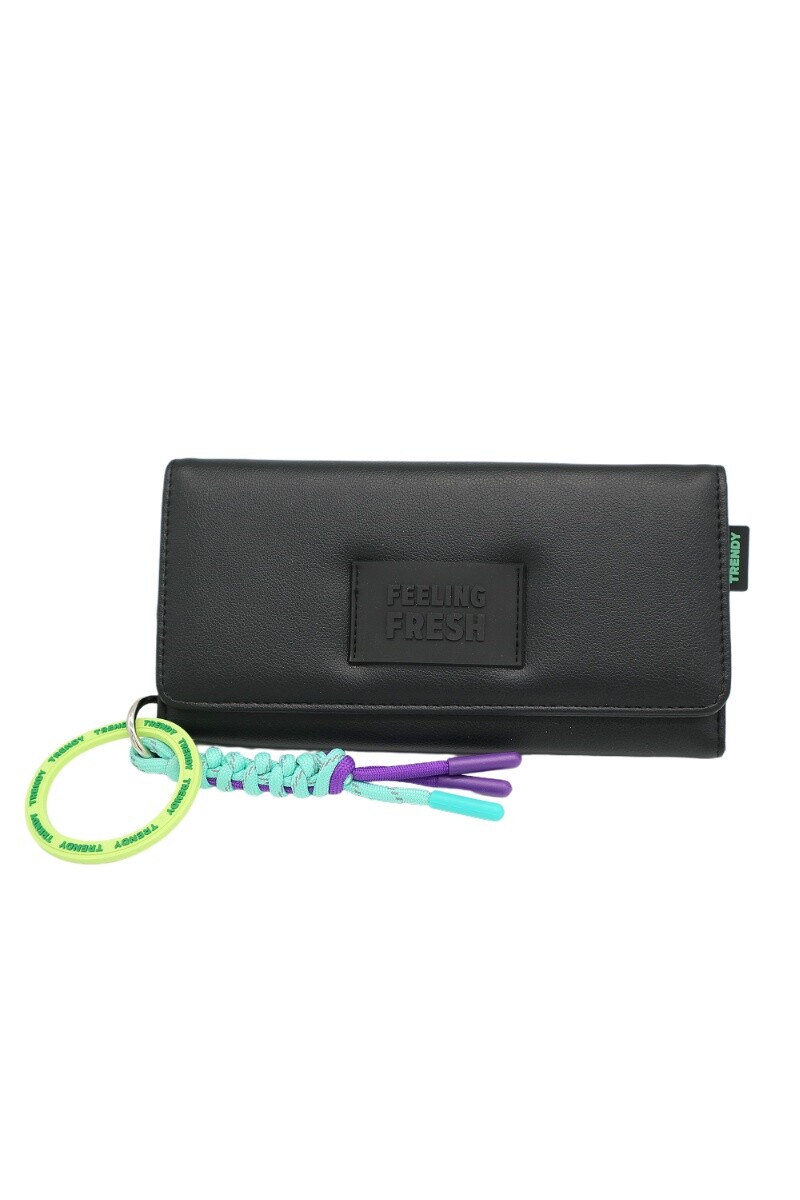 Billetera con llavero - Negro 