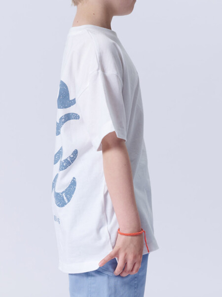 Remera Estampa Olas Blanca