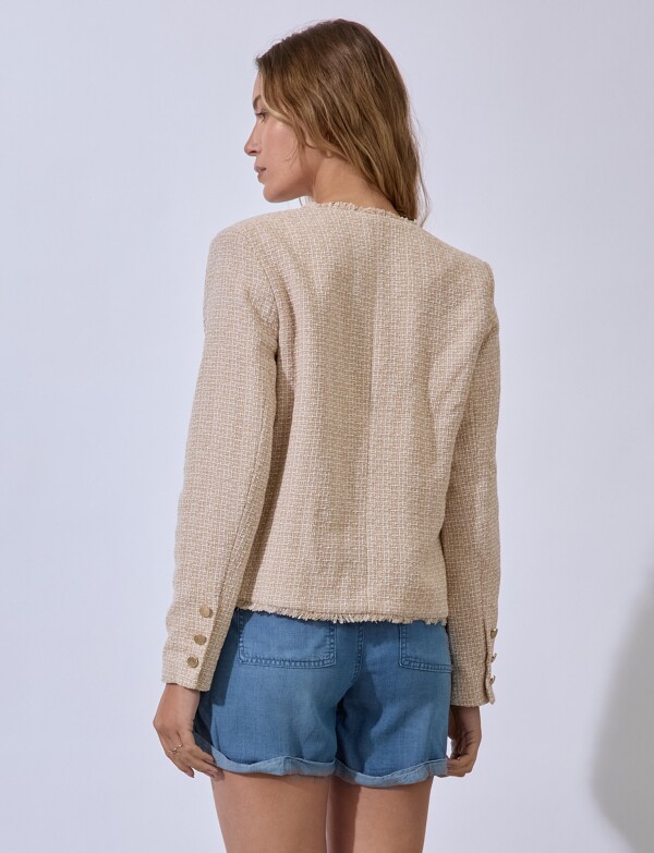 Chaqueta Tweed Crop BEIGE