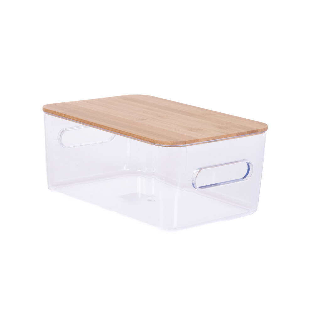 CAJA ORGANIZADORA C/TAPA BAMBU TRANSPARENTE 29,5X19,5X12CM