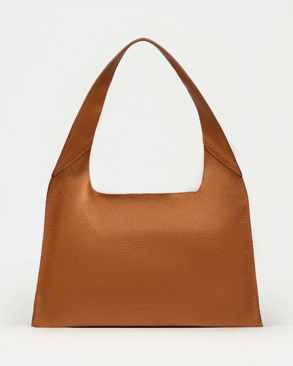 Cartera al hombro Minimal en Cuero Graneado Marron