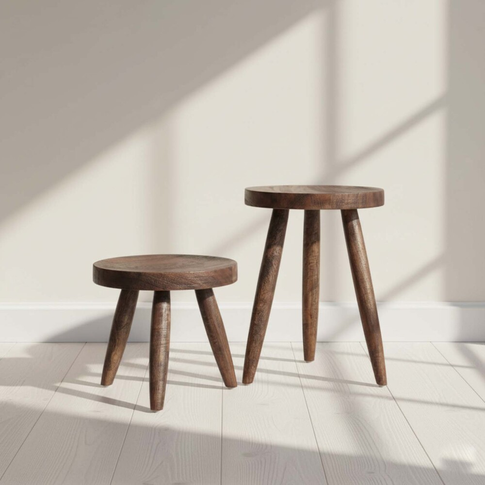 MESAS LATERALES MADERA NATURAL-BEIGE CAJU NATURAL