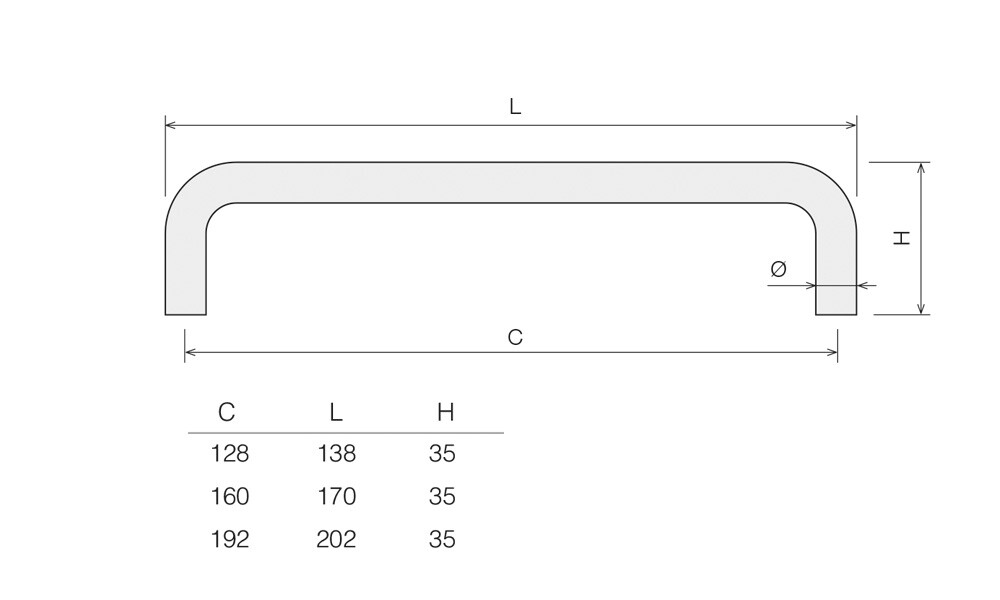 Tirador I-131 Ø 10 mm inox 128