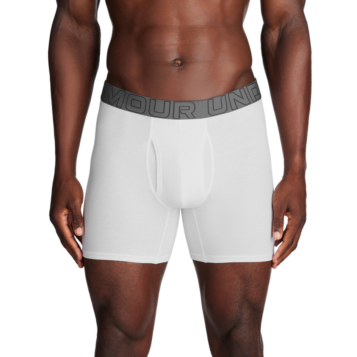 UA PERFORMANCE COTTON - SOLID 6 IN 3PK - WHT 