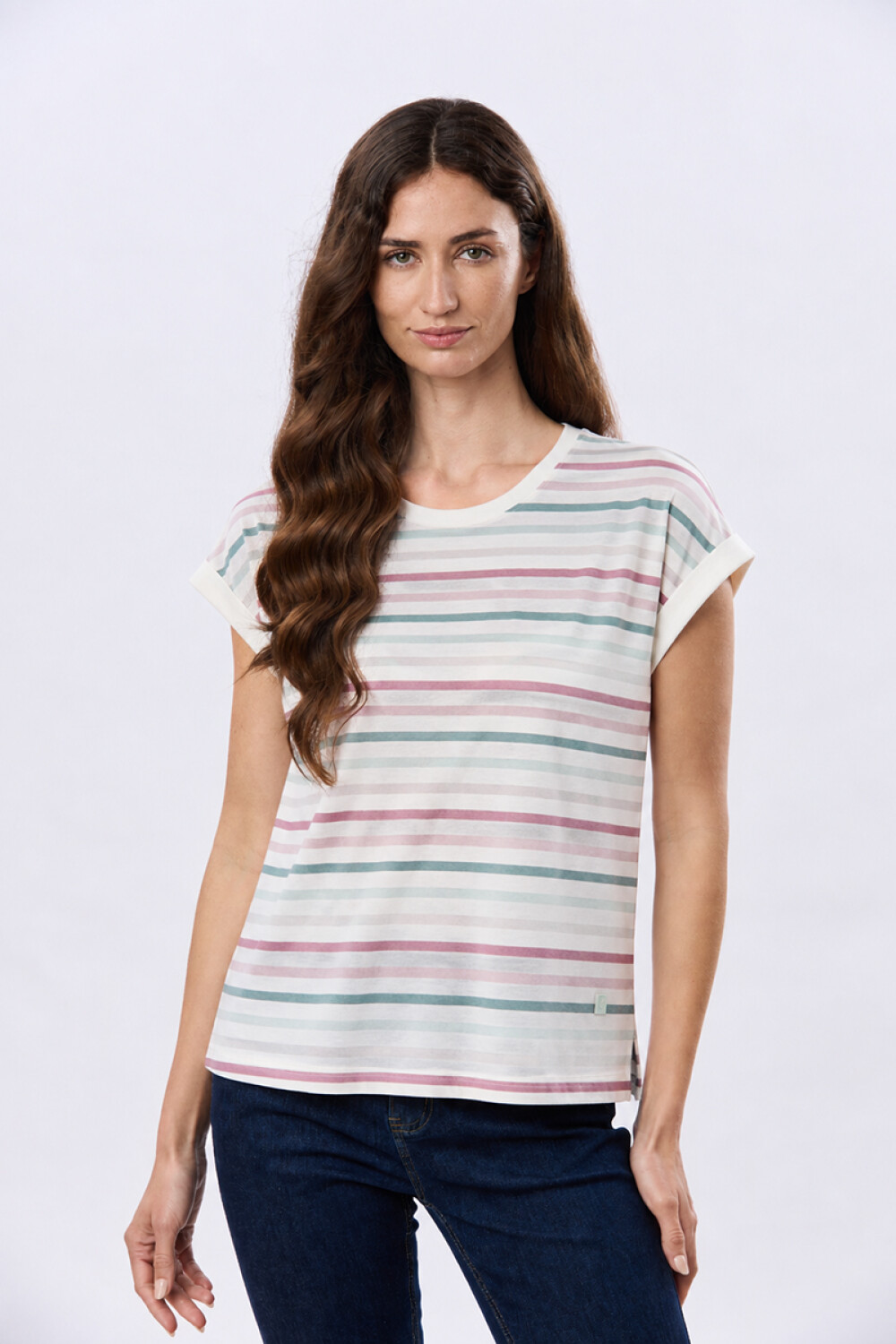 REMERA RAYADA DE ALGODÓN Blanco