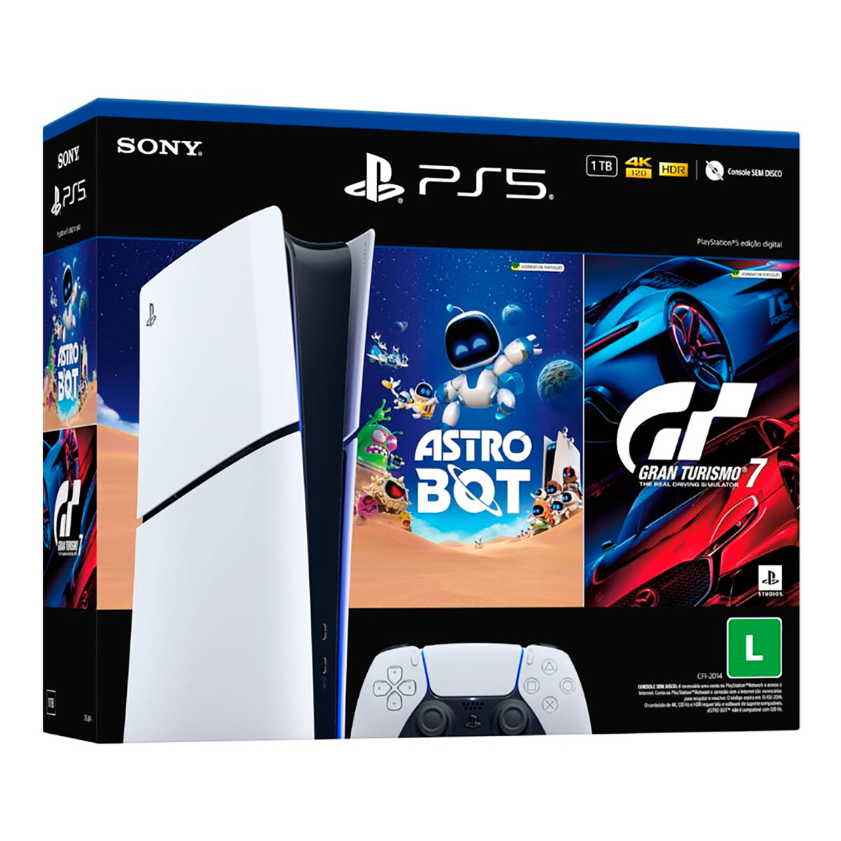 Consola Digital PS5 Slim 16GB 1TB Blu-ray Dvd Astro Bot + Gran Turismo 7 