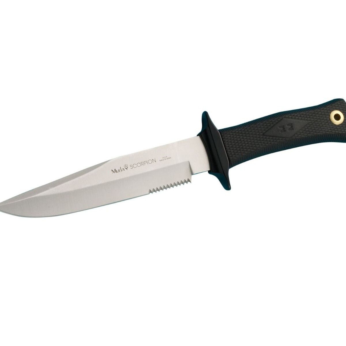 Cuchillo Muela Scorpion Hoja Acero Inoxidable Liso Dentado 