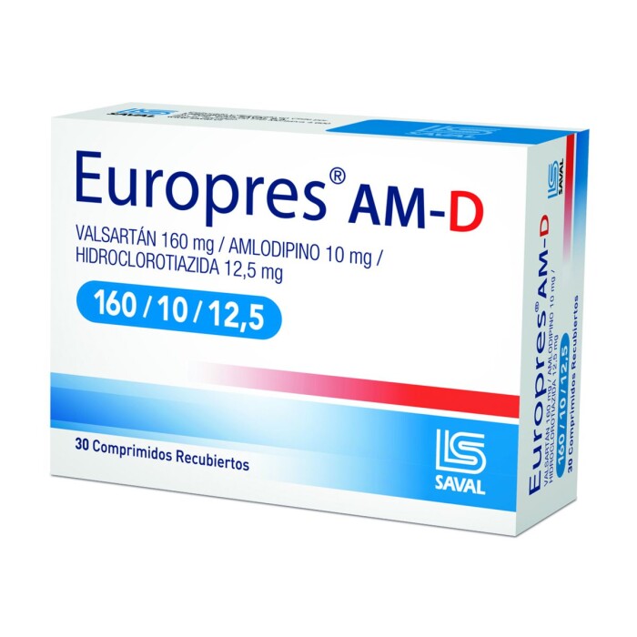 EUROPRES AM-D 160/10/12,5 MG. CJ X 30 CO única