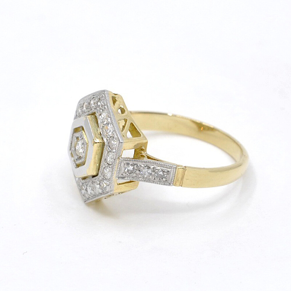Anillo Oro 18K, Platino Y Brillantes Anillo Oro 18K, Platino Y Brillantes