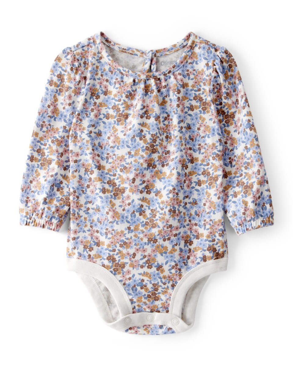 Body de algodón, diseño floral 