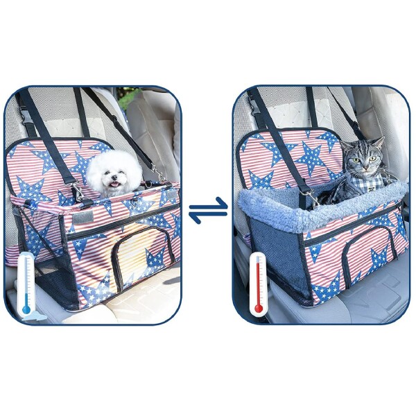 Bolso Transportador Auto Perro Gato Cubre Asiento Vehiculo Color Variante Estrella