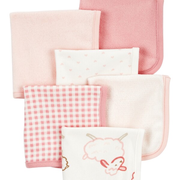 SET BABITAS X6 TOWEL TERRY CARTERS rosa ovejas