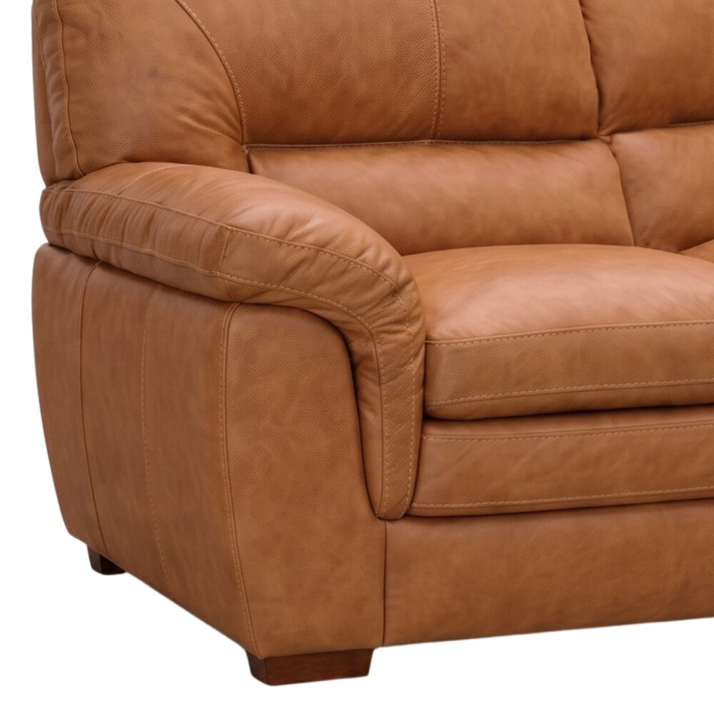 Sillon Livintus 3 Cuerpos Cuero Natural Miel