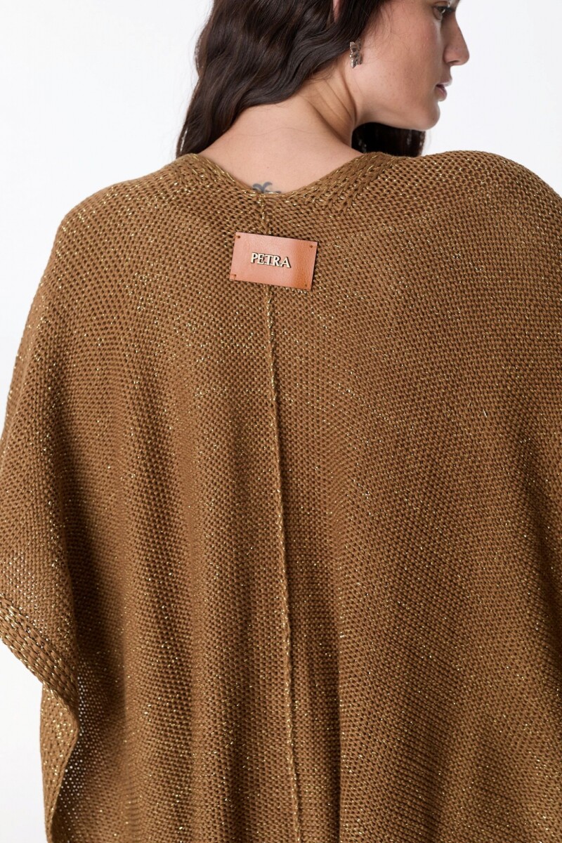 Ruana Matiz Marron/Dorado