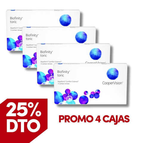 Biofinity tórico- PROMO 4 cajas + Renú Natura Biofinity Tórico- Promo 4 Cajas + Renú Natura