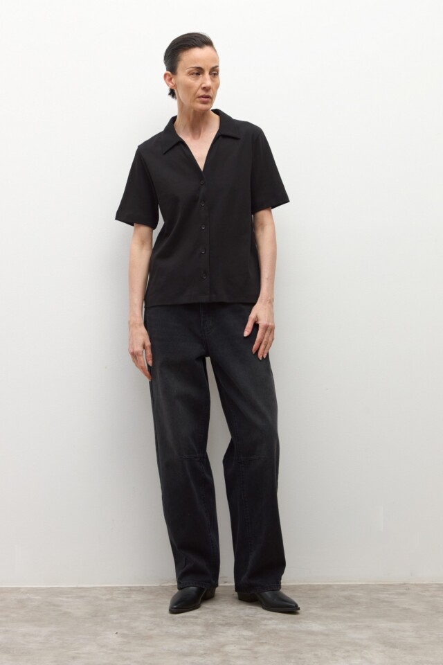 Camisa de algodón negro