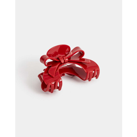 Broche Con Moño Carey Rojo Medio