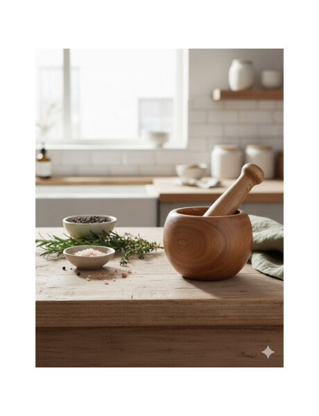 MORTERO MACHACADOR MADERA 13X9CM MORTERO MACHACADOR MADERA 13X9CM