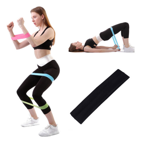 Banda Elástica De Silicona Fitness Ejercicio Yoga Pilates Variante Color Negro