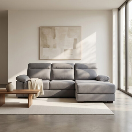 Rinconera Owen - Tela Microfibra - Chaise derecho 12091 (Gris)