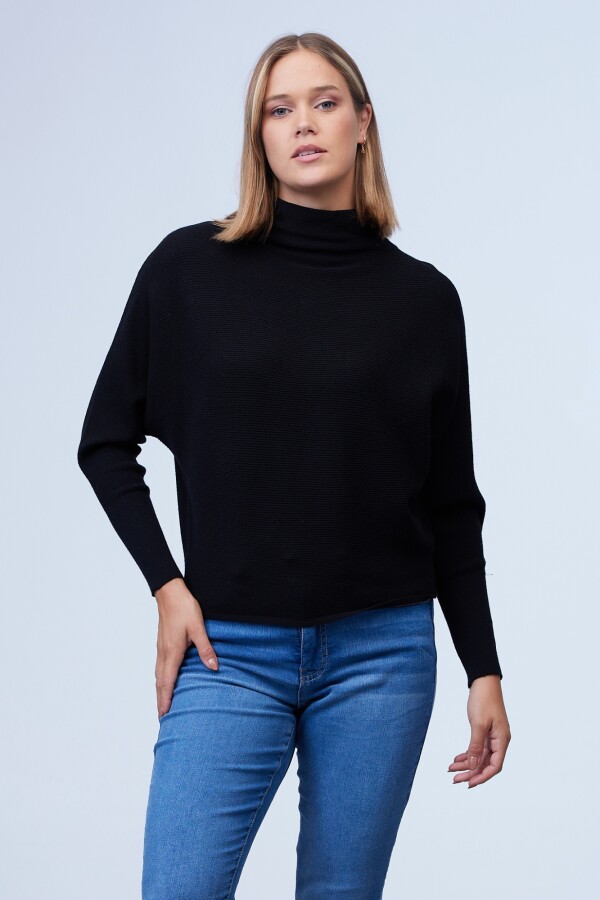 Buzo Dolman Ribs NEGRO