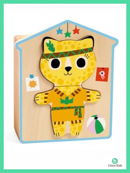 PUZZLE DE MADERA DRESSUP MIX DJECO UNICO