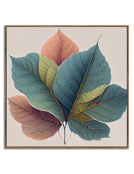 CUADRO CANVAS 40x40cm MARCO HOJA POPLAR COLORES 1 CUADRO CANVAS 40x40cm MARCO HOJA POPLAR COLORES 1