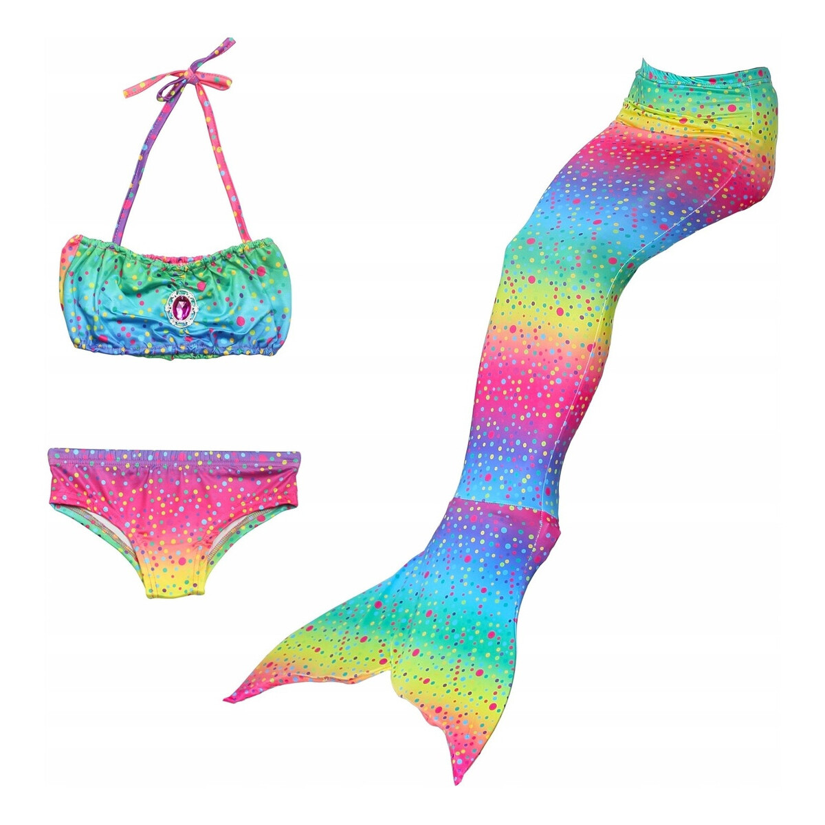 Traje De Baño Niña 3 Piezas Sirena Playa Piscina Cosplay - Variante Color Multicolor Talle 110 