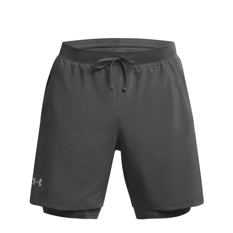 Short de Hombre Under Armour Launch 7 - 2 en 1 Gris