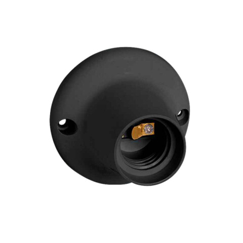 Receptáculo recto E27 negro C76410