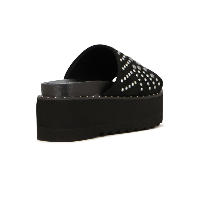 Sandalias Mujer Darkness Plataforma Y Tachas Negro