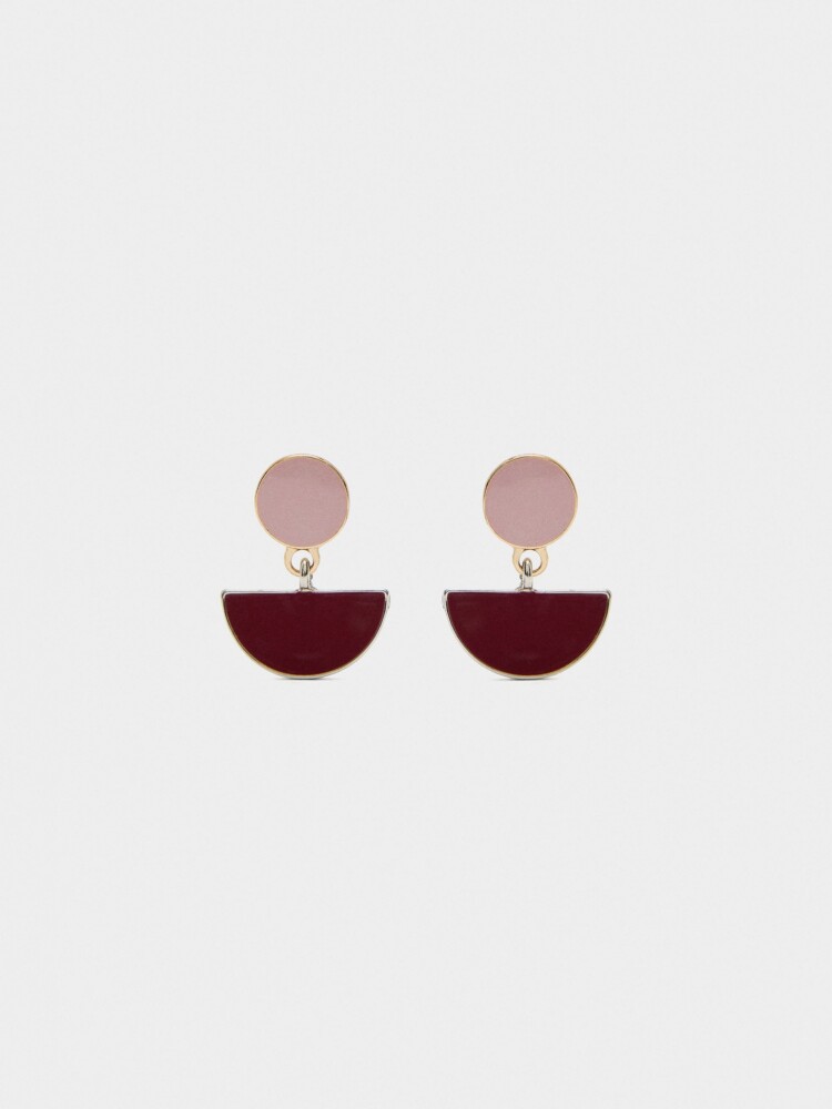 Pendientes Geométricos De Esmalte multicolor
