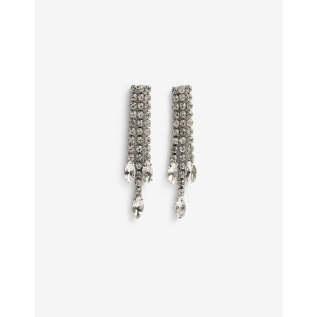 Aros Colgantes Cortos Strass Cristal