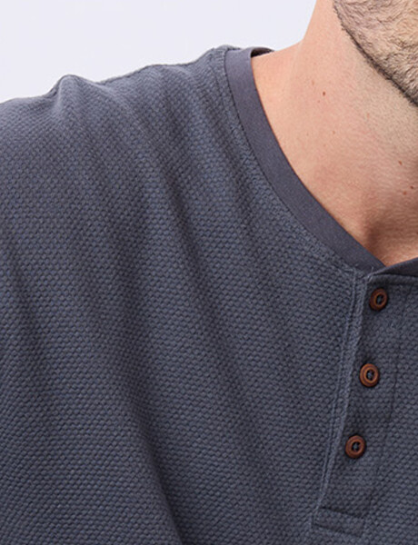 REMERA TEXTURADA DE ALGODÓN Azul