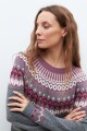 Sweater con guarda jacquard gris melange