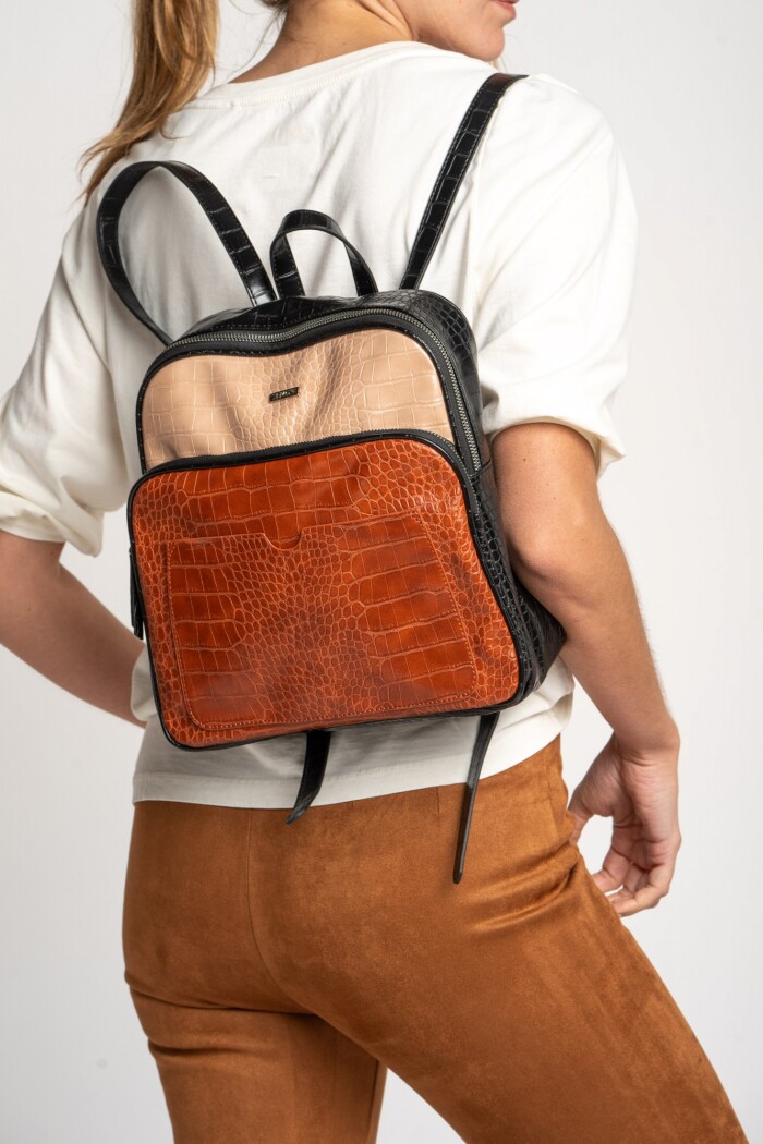 Mochila Midi Combinada Negro