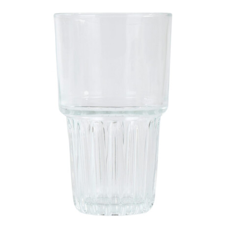 Set de 6 vasos de vidrio altos con base labrada Set de 6 vasos de vidrio altos con base labrada