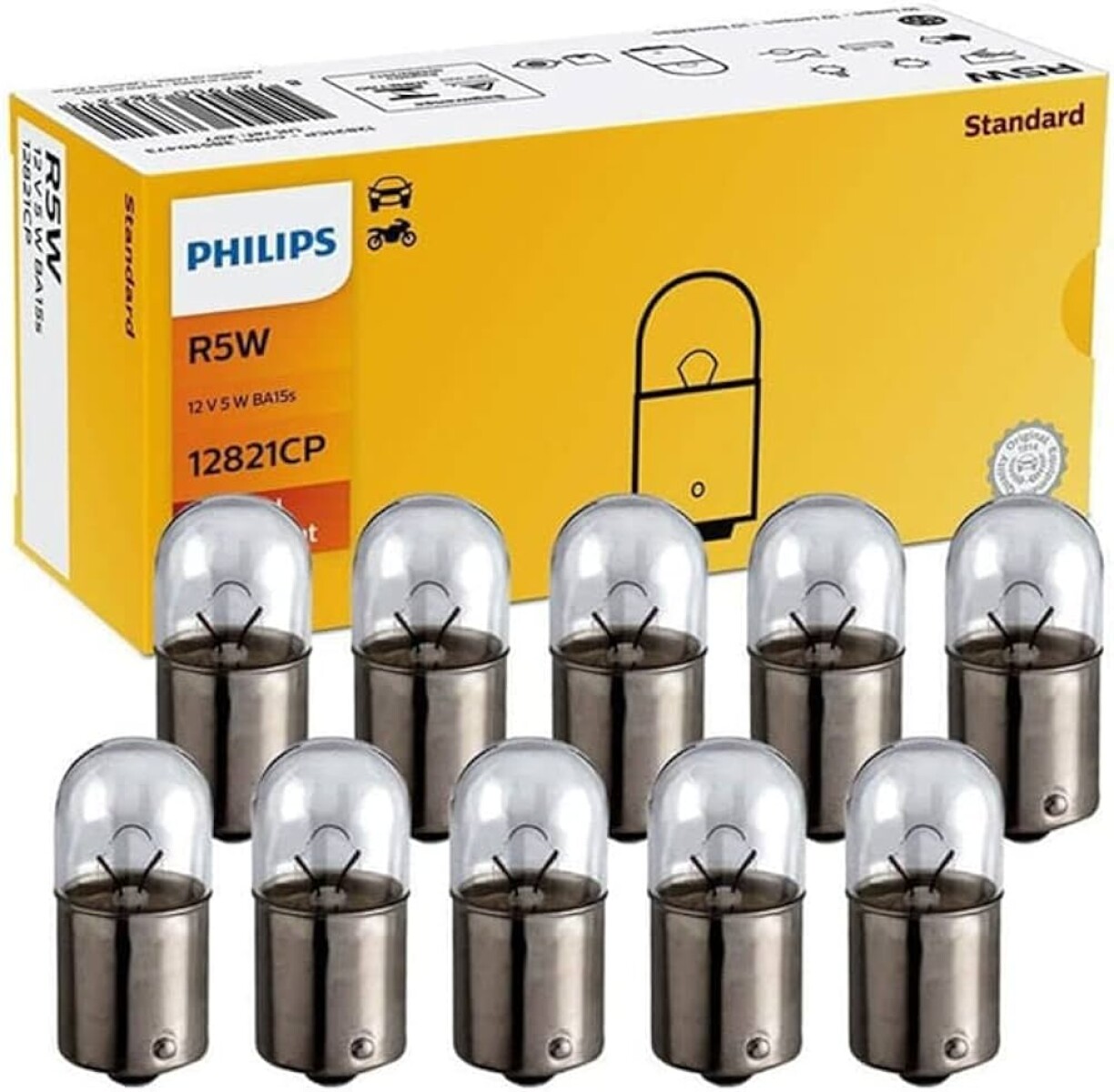 LAMPARA COMBO PACK 10 LAMPARA PHILIPS 12V 5W 1POLO 