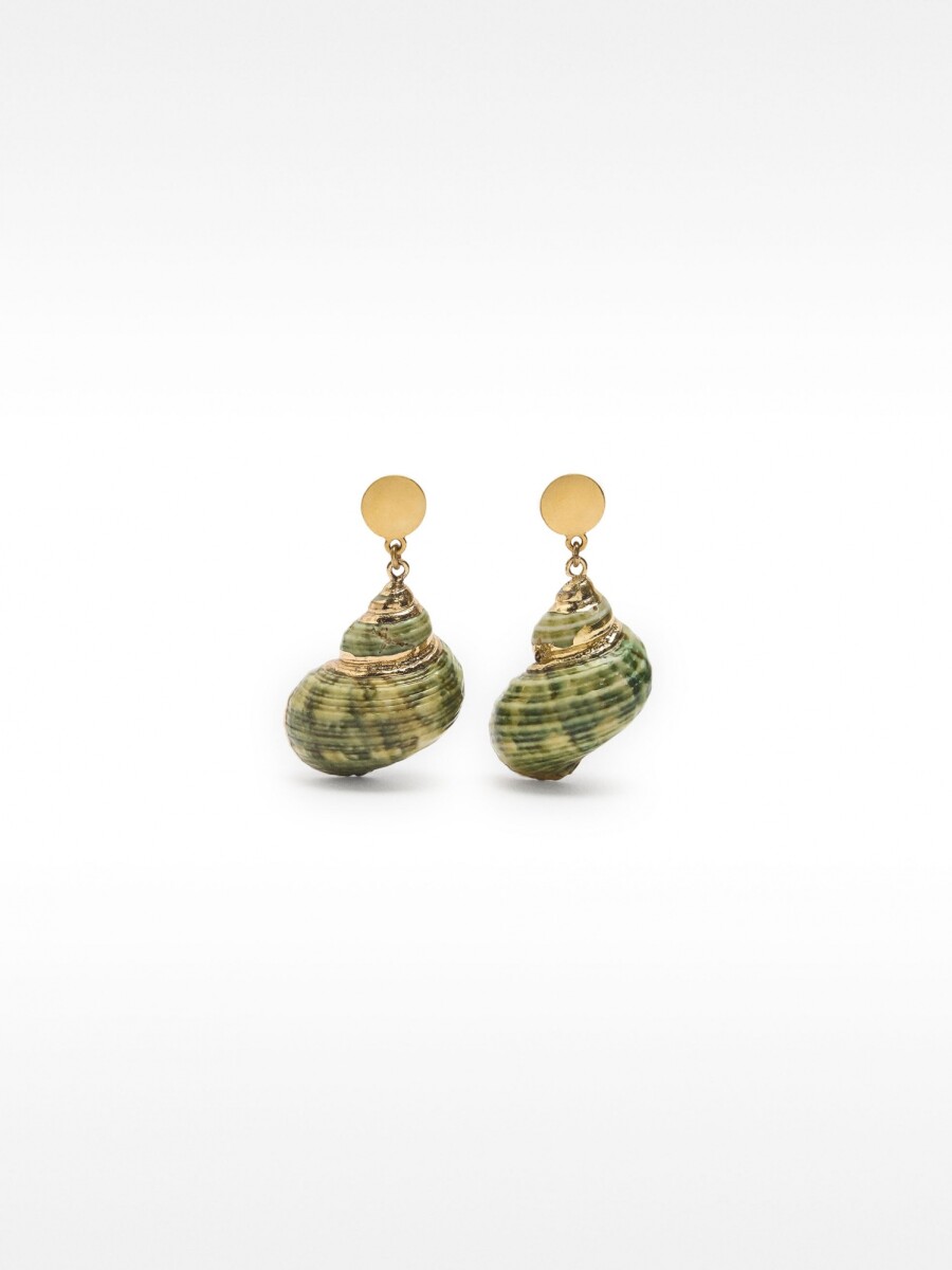 Pendientes Con Conchas verde