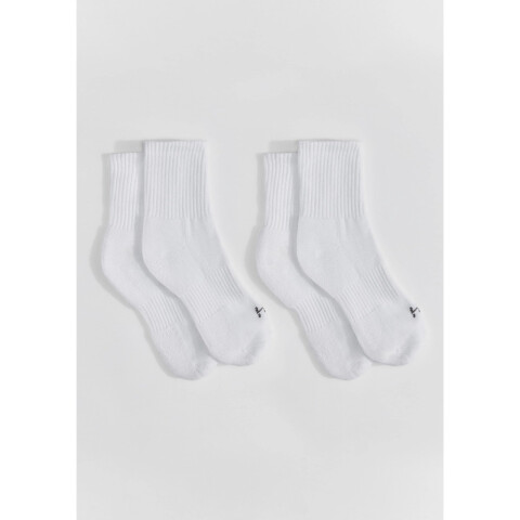 KIT COM 2 PARES MEIAS UNISSEX BRANCO