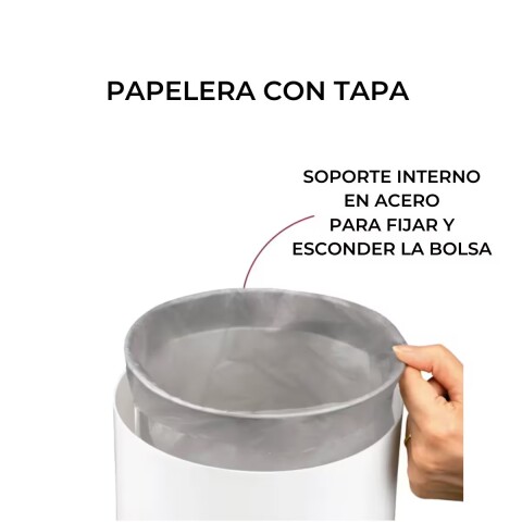 Papelera blanco y cromo Papelera Blanco Y Cromo