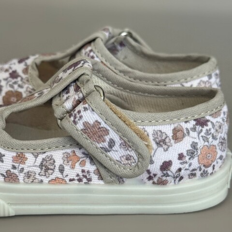 Guillermina De Lona Canvas Toddler Lisas Del 22 Al 26 Floral Beige