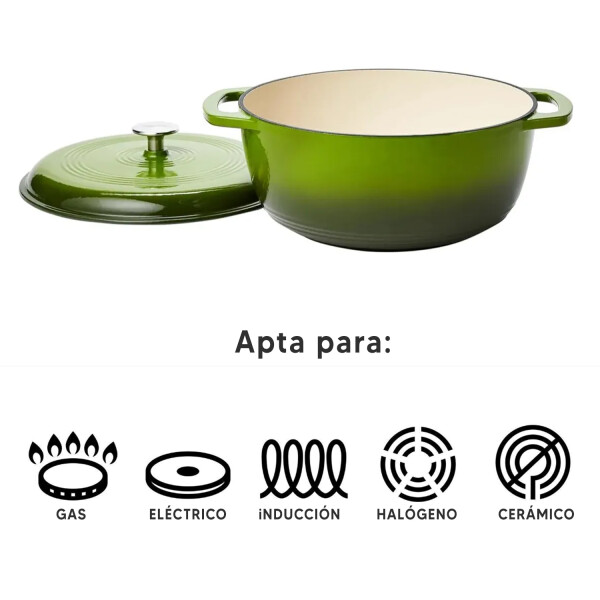 Olla Hierro Fundido Esmaltada 28cm 6l OLLA FIRE KING HIERRO 28CM VERDE
