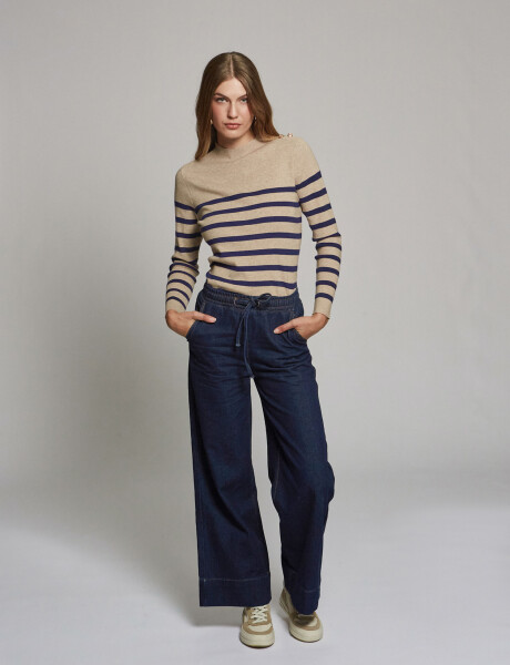 Sweater rayas crudo