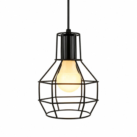 Lampara Colgante Metal E27 Diseño Industrial Decorativo Negro