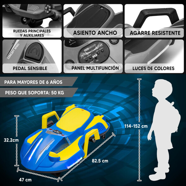 Auto Eléctrico A Batería Para Niños 24v 200w AZUL