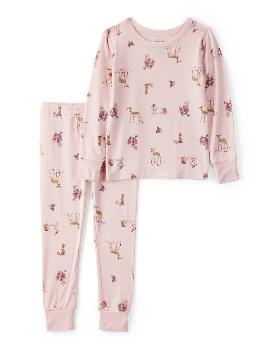 Pijama dos piezas de viscosa Ecovero, diseño bosque, línea Purelysoft 