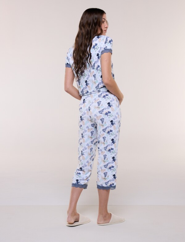 Pijama Con Capri BLANCO/MULTI