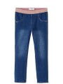 Jeans Con Pretina Elastizada Dark Blue Denim